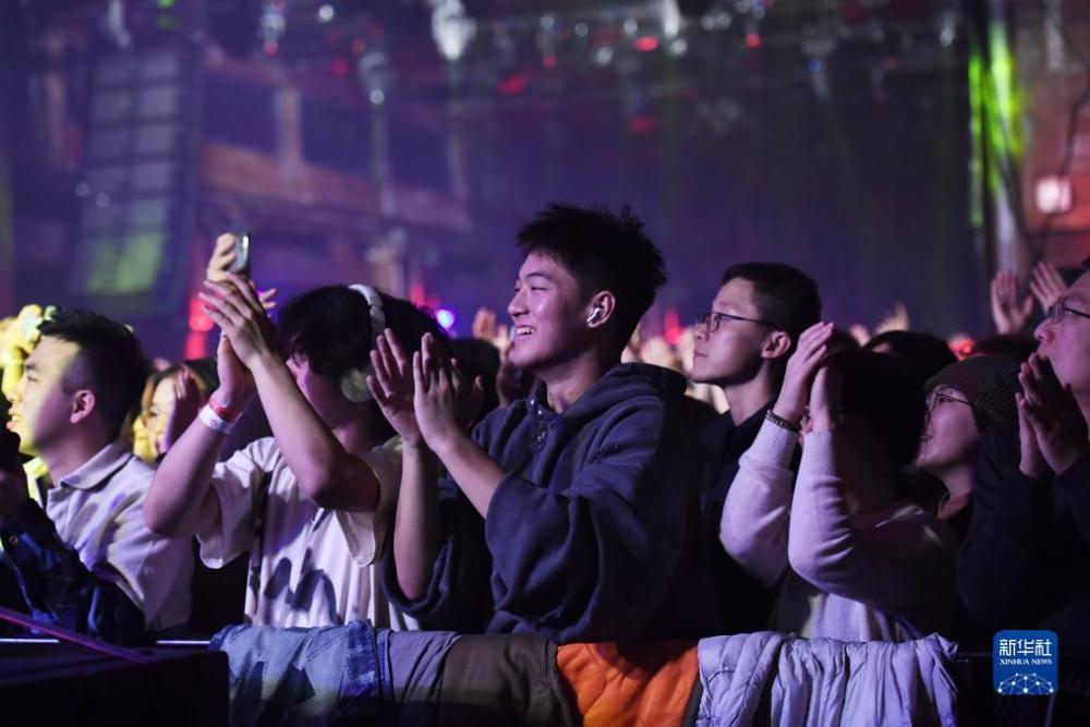 11月25日，在美国纽约，观众观看“有朋自东方来”音乐节演出。新华社记者 李睿 摄