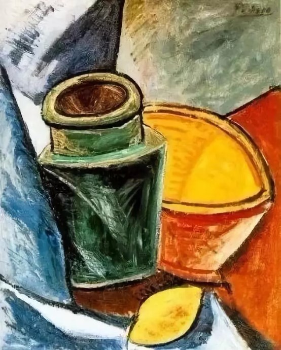 毕加索，《水壶、碗和柠檬》，1907 (非此次展览展品)