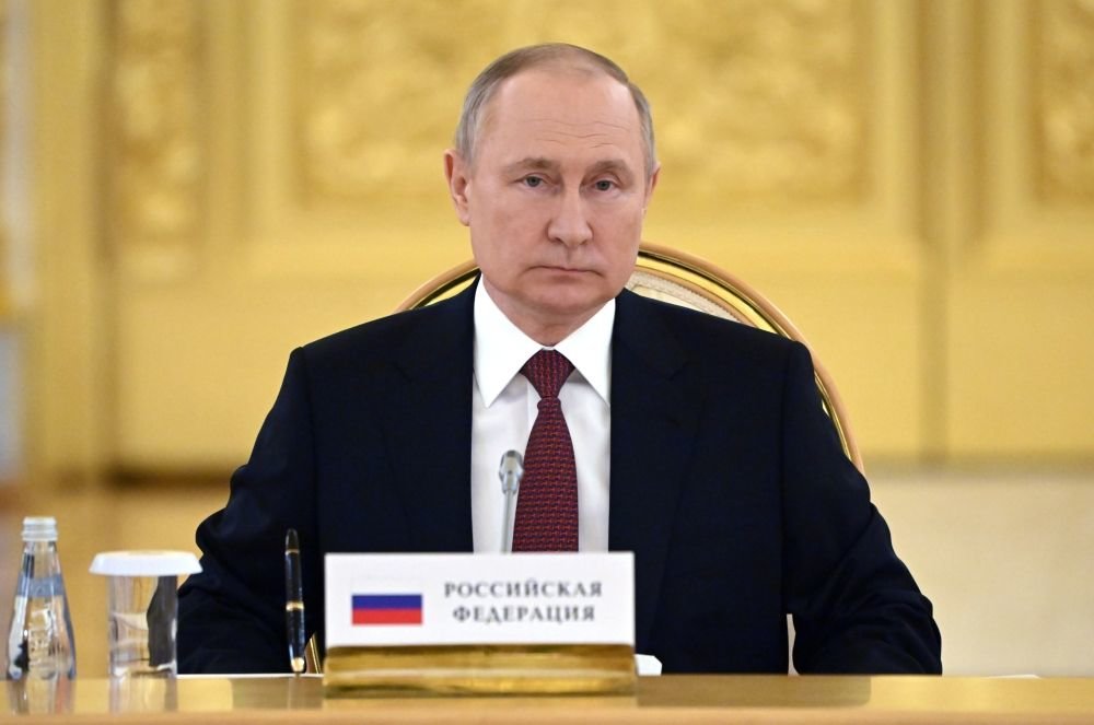 2022年5月16日，俄罗斯总统普京出席在莫斯科举行的集体安全条约组织峰会。新华社/卫星社
