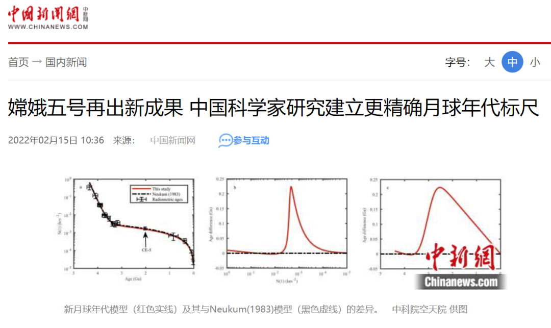 中新网报道原文标题截图。