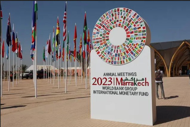 国际货币基金组织（IMF）与世界银行2023年秋季年会于10月9日在摩洛哥南部城市马拉喀什举行 新华社记者 霍晶 摄