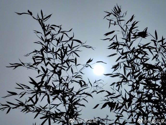 北京天空中出现了“蓝太阳”