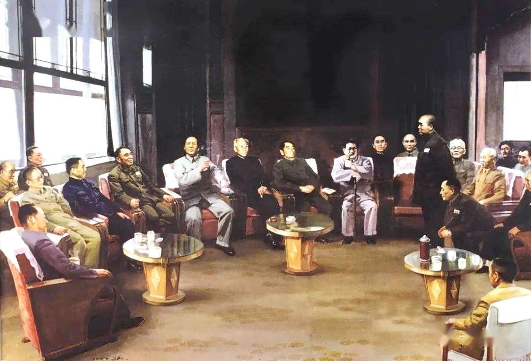 油画《决策出兵》。高泉 绘（资料图）