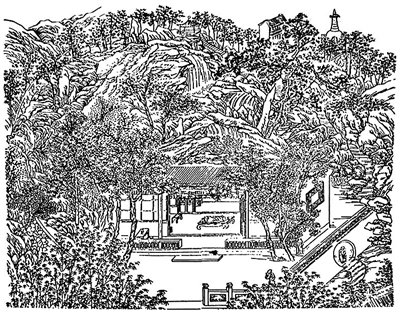 完颜麟庆的《大觉卧游》图描绘了憩云轩及后山园林之景