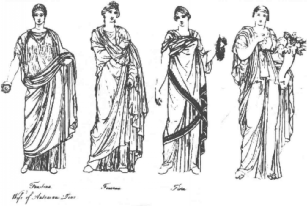 上：古希腊的希玛纯；下：古罗马的托加。来源/黄士龙主编《中西服饰史 第2版》，东华大学出版社2017年版