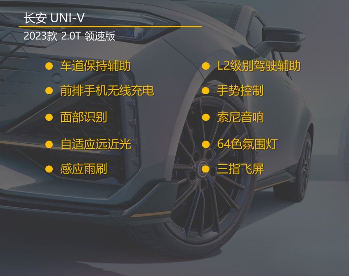 选配变标配 入门版就很不错 2023款长安UNI-V购车手册