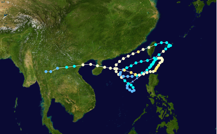 台风韦恩路径，图片来源：wikimedia