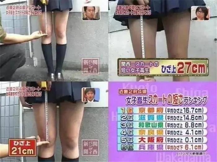 日本各地的JK短裙长度还不一样