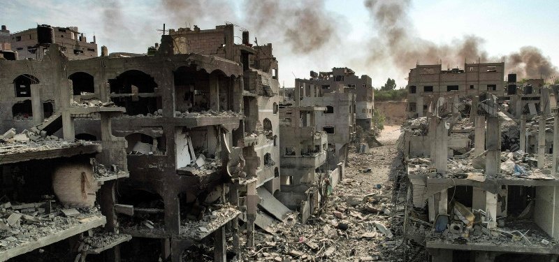 加沙地带被炸毁的居民楼