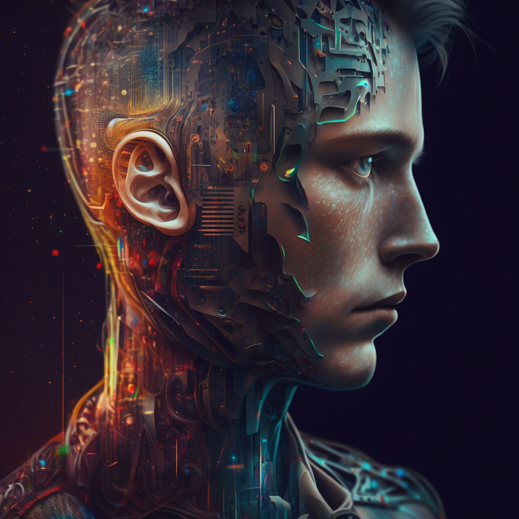 《AI和人脑》，作者AI生成