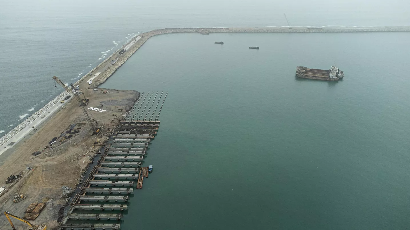 钱凯港码头正在建设中,图自外媒