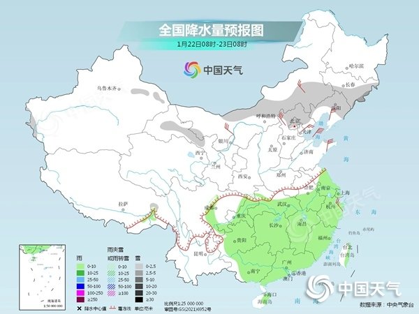 天气预报图。本文图片来源:中国天气网