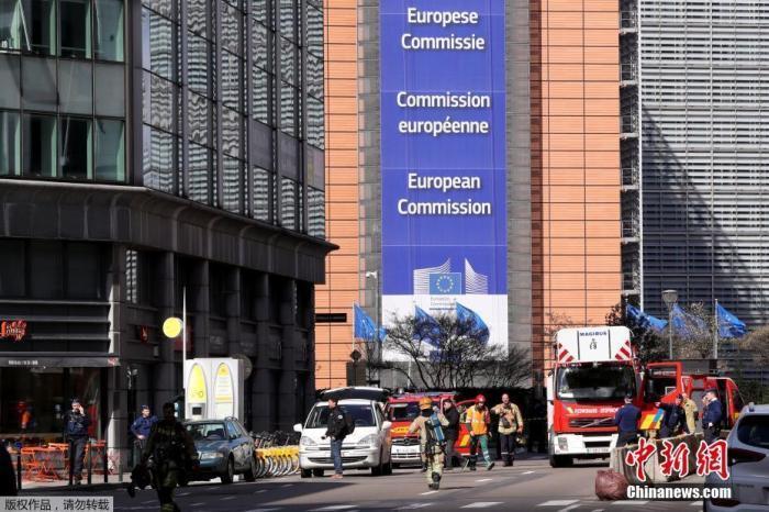 资料图：比利时布鲁塞尔，欧盟总部附近街景。