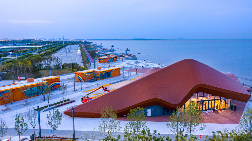 东疆亲海公园一景。 新华社发