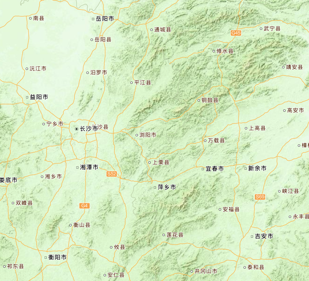 浏阳地理位置图。来源/天地图