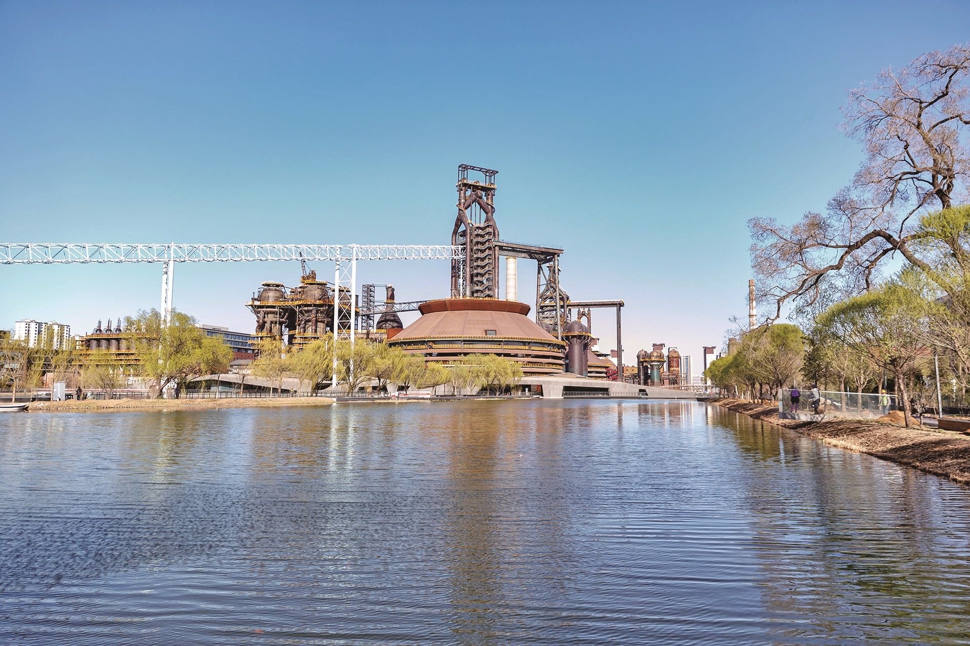 3月27日,首钢园,三号高炉与秀池.新京报记者 郑新洽 摄