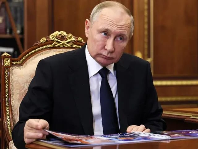 2023年1月9日，俄罗斯总统普京在莫斯科举行的一次会议上。