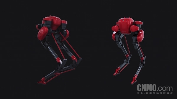 国内首款大尺寸仿鸵双足机器人“大圣”亮相 披红色战袍