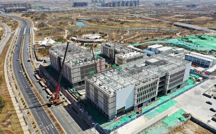 这是位于雄安新区启动区的雄安科创综合服务中心项目现场（2023年3月15日摄，无人机照片）。新华社记者 朱旭东 摄