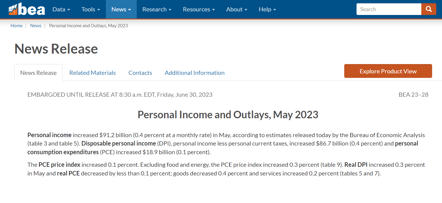 美国PCE指数年率时隔两年跌破4% “美联储最爱指标”仍在横盘