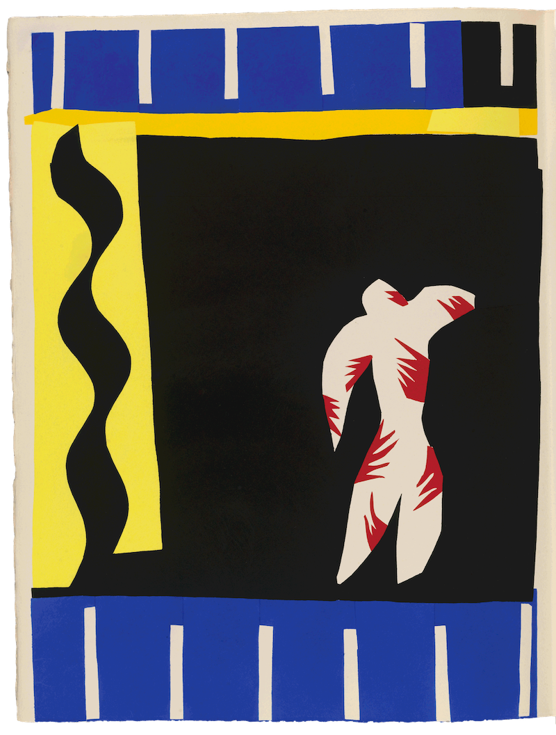 亨利&middot;马蒂斯，《小丑》，1947，阿诗布纹纸上镂花版版画，42 &times; 65 cm。法国北方省省立马蒂斯美术馆，勒卡托-康布雷齐。爱丽丝&middot;特里亚德捐赠，2000年，Inv. 2000-2-53 (1-2)。图片由法国北方省省立马蒂斯美术馆，菲利普&middot;伯纳德提供 。