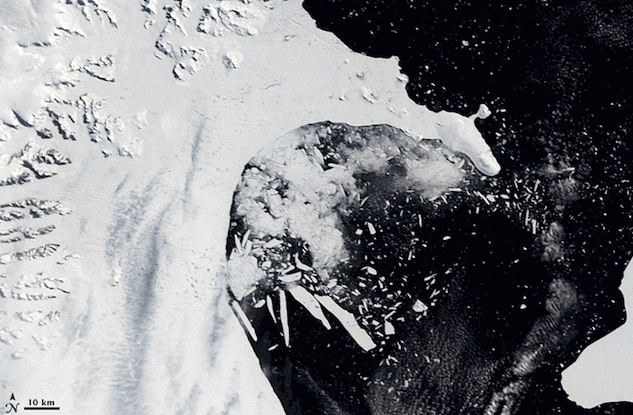 2002年南极洲拉尔森B冰架的崩塌｜国家地理地图集