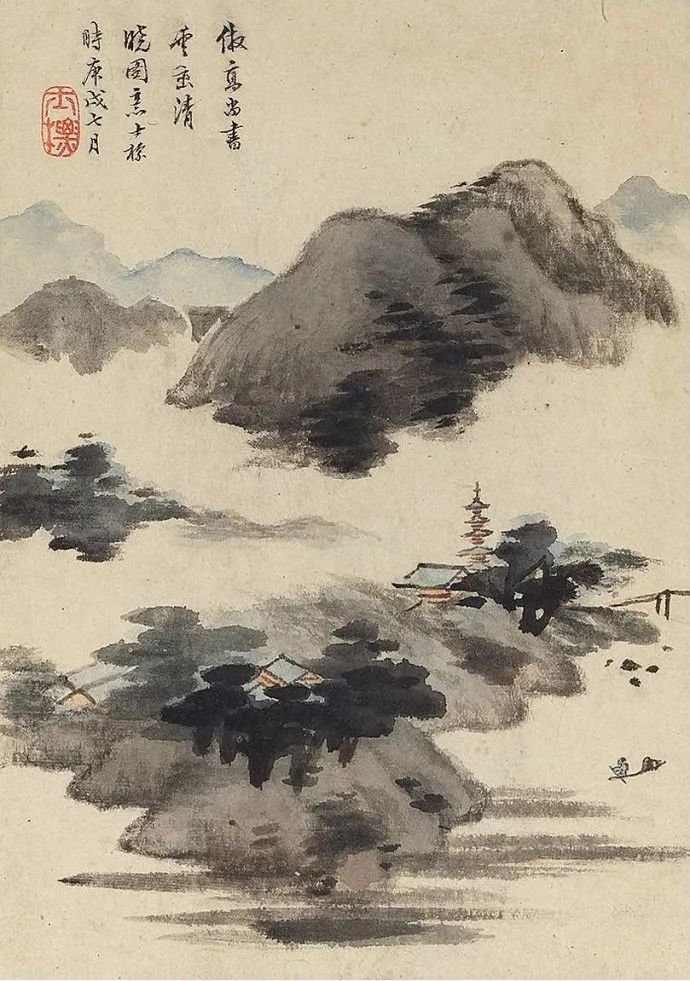 他画山水,用笔疏简,意境清旷_凤凰网国学_凤凰网