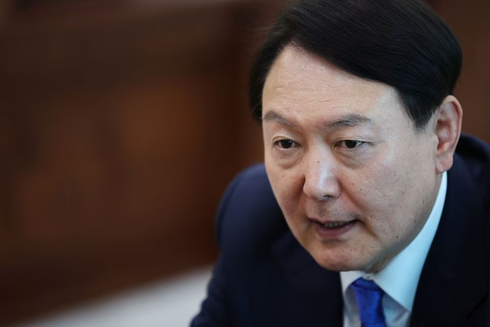韩国总统尹锡悦18日接受路透社采访。图自路透社