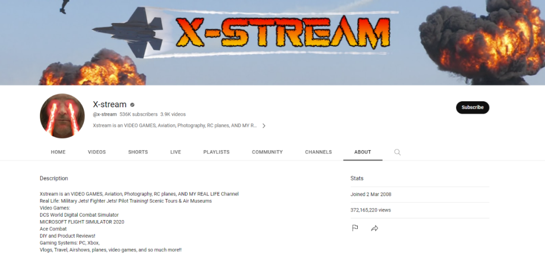 YouTube賬號(hào)@x-stream