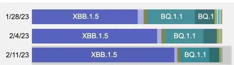 美国近期 74.7% 的新冠是 XBB.1.5 图片来源:参考文献 6