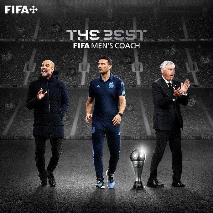 FIFA年度最佳主帅三人候选：斯卡洛尼领衔