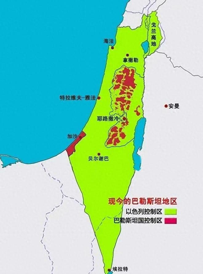 ▲现在巴勒斯坦地区的图