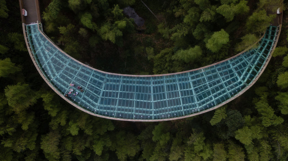 ↑蜀南竹海的竹尖漫步步行走廊。