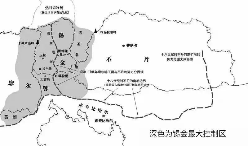 ▲越来越小的锡金