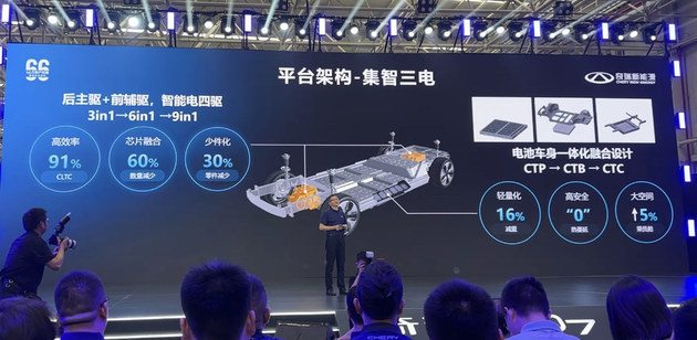 奇瑞发布铝基轻量化平台 奇瑞eQ7首台量产车下线
