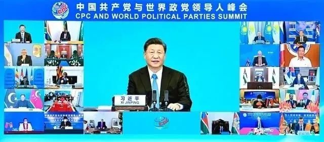 2021年7月6日，习近平在北京出席中国共产党与世界政党领导人峰会并发表主旨讲话。新华社记者 李响 摄