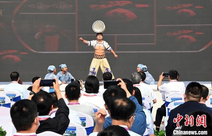 图为沧州园博会开幕式现场的杂技表演。 翟羽佳 摄