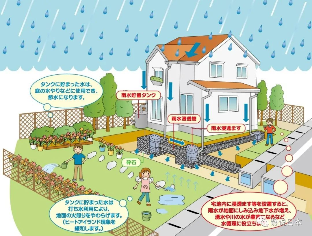 一般住宅的家庭的地下雨水蓄水系统