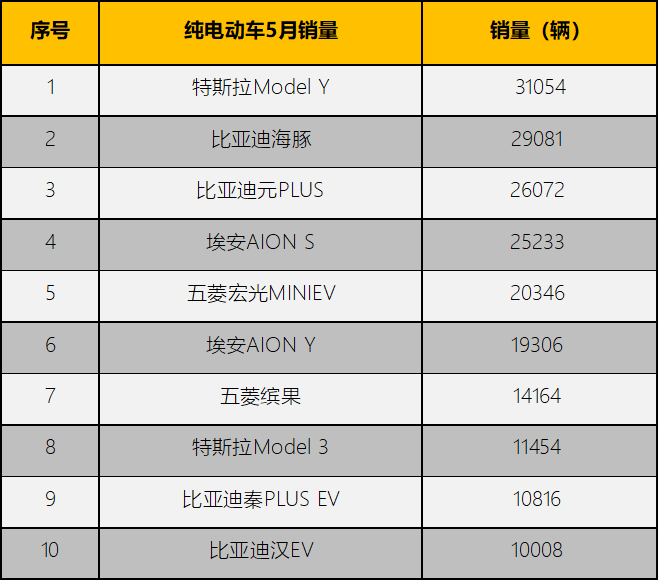 不算混动,宋PLUS就消失了?换海豚挑大梁!5月纯电动车销量