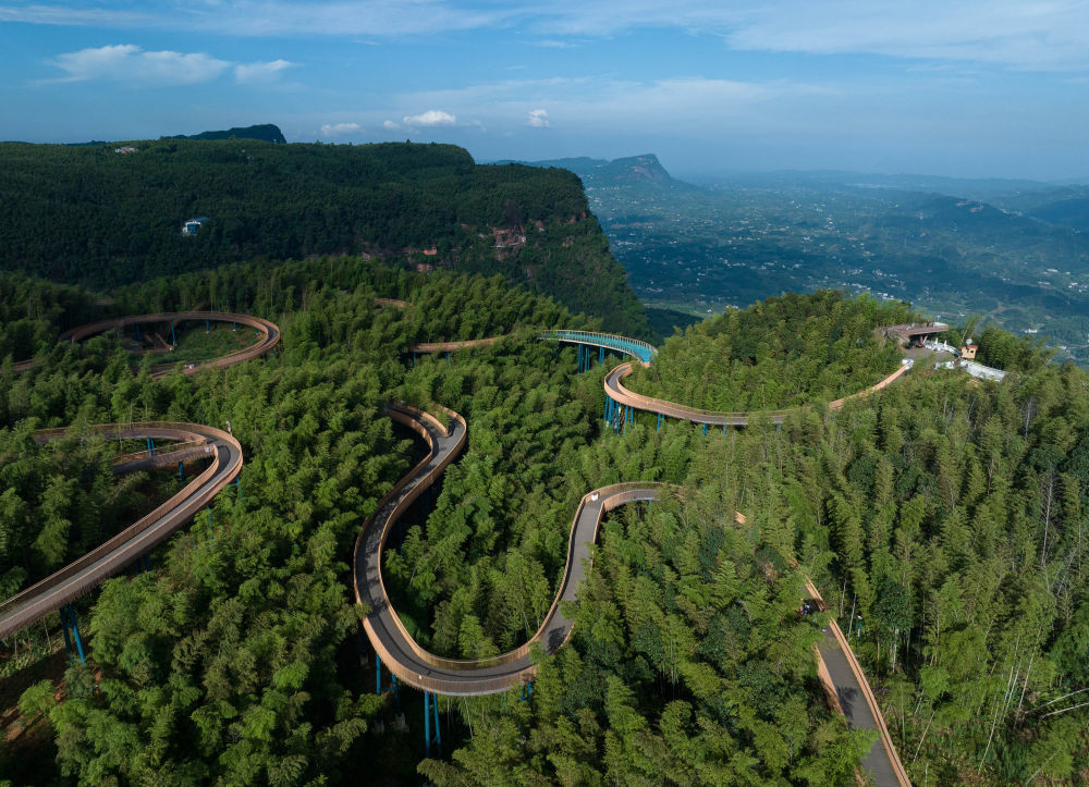 ↑蜀南竹海的竹尖漫步步行走廊。