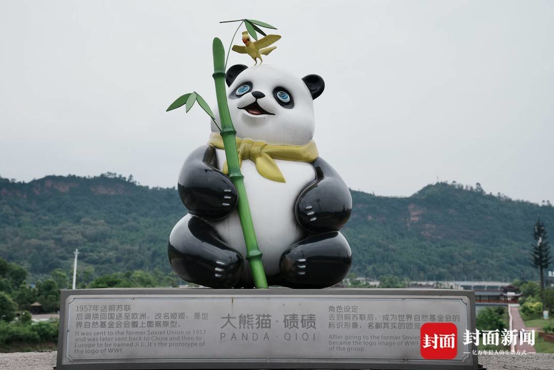 大熊猫碛碛雕塑