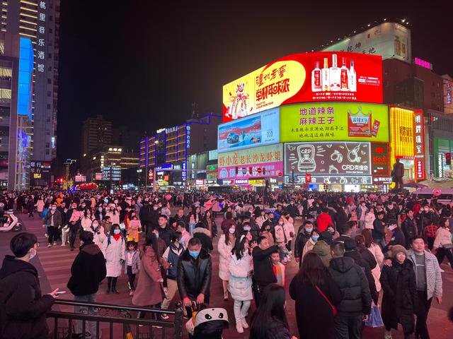 1月25日长沙五一广场附近。图/受访者提供