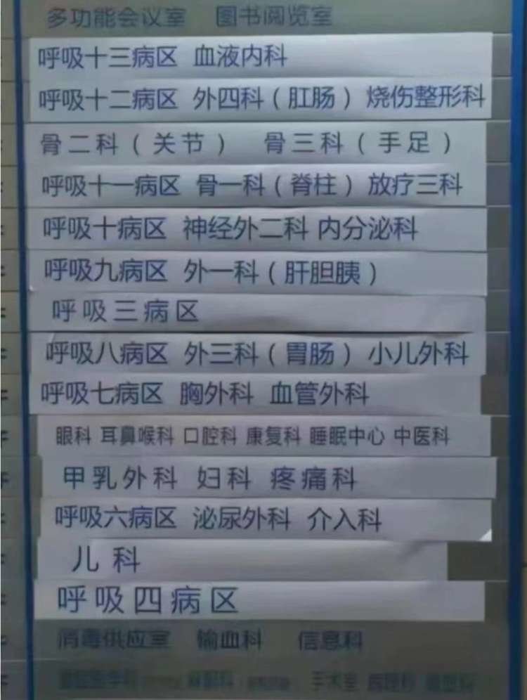 有些科室被临时改成了呼吸科病区。/小红书@无名小医