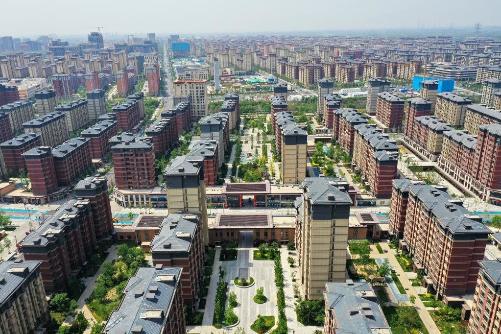 这是雄安新区容东片区南文营社区(5月10日摄,无人机照片)。新华社记者 牟宇 摄