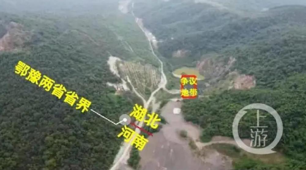 ▲争议地带行政区划上位于湖北省境内，但河南乔庄村称是该村的实际使用控制地。制图/上游新闻记者 牛泰