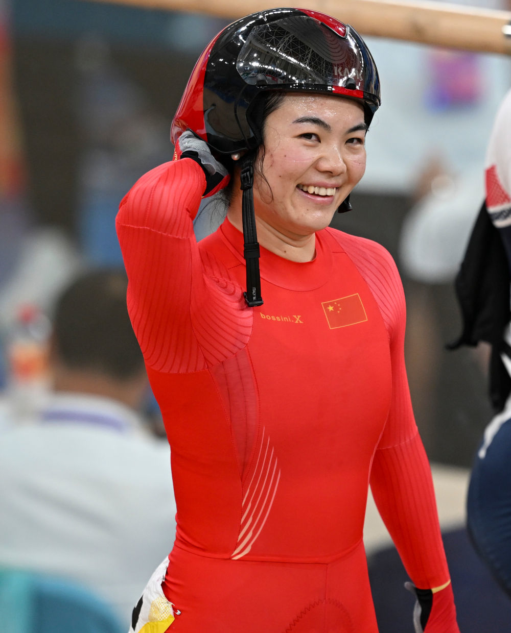 9月29日,中国选手刘佳丽在女子全能赛记分赛的比赛后。新华社记者 胡虎虎 摄