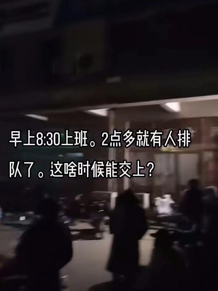 12月8日凌晨4点多,网友发布排队视频。图片来源/网络视频截图