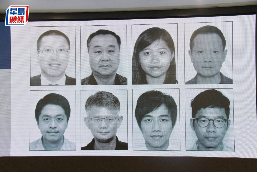 上排左起：任建峰、袁弓夷、郭凤仪、郭荣铿；下排左起：许智峯、蒙兆达、刘祖廸、罗冠聪。图片来源：香港星岛网 杨伟亨摄