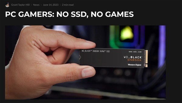 机械硬盘真要退出历史舞台了?PC玩家:没SSD就没法玩游戏了