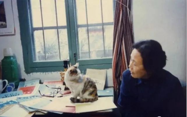 年轻时的高耀洁在和小猫玩耍